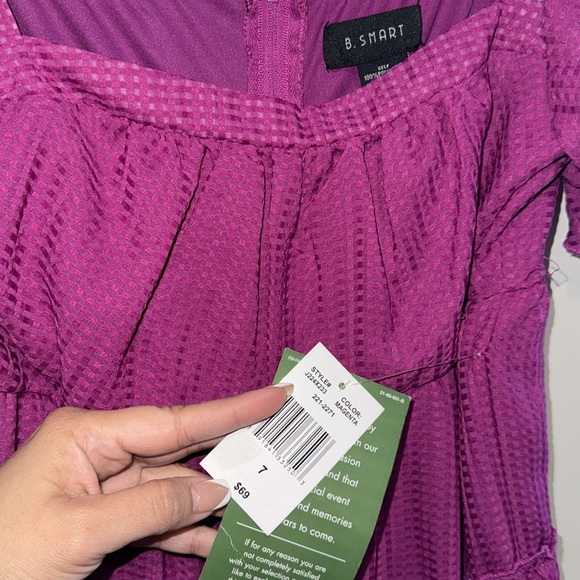 B. Smart Brand-  Women’s Magenta Color ruffle short sleeve dress size SMALL - Picture 12 of 13